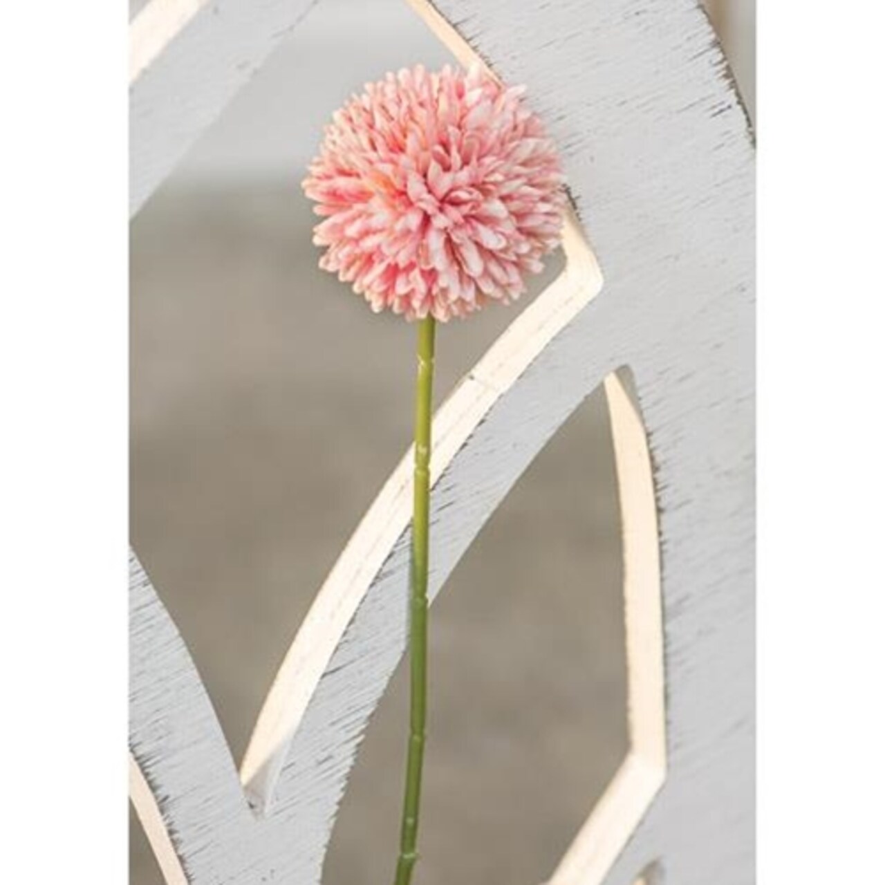 Artificial Pom Pom Stem White Flower Spray Spring Bouquet Accent Set of 4